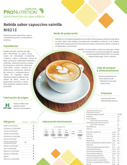 Bebida sabor Capuccino Vainilla| Bebida Saludable| Keto | proteína