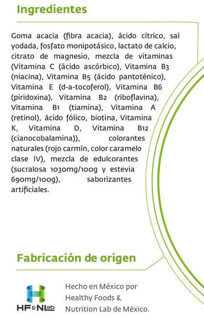 Vitaminas ProVitamin  Bajo en Sodio sabor Jamaica | bebida saludable | keto | suplemento